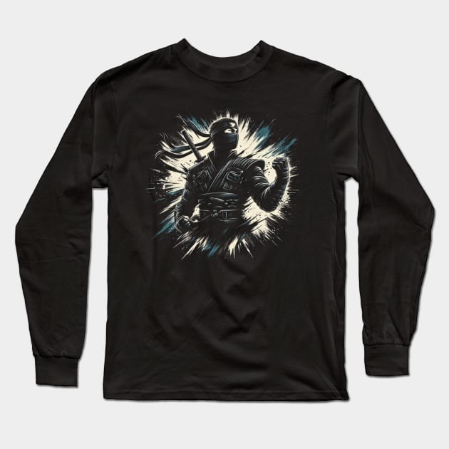 Black Ninja Long Sleeve T-Shirt by Genbu